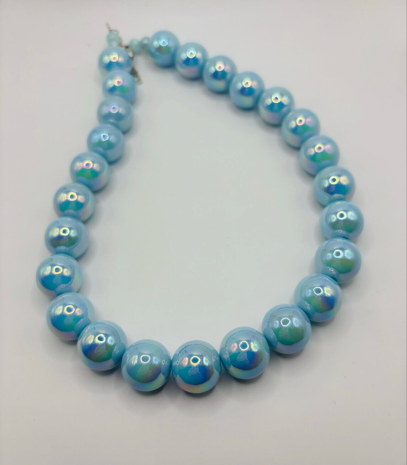 Grove kralen ketting blue glans