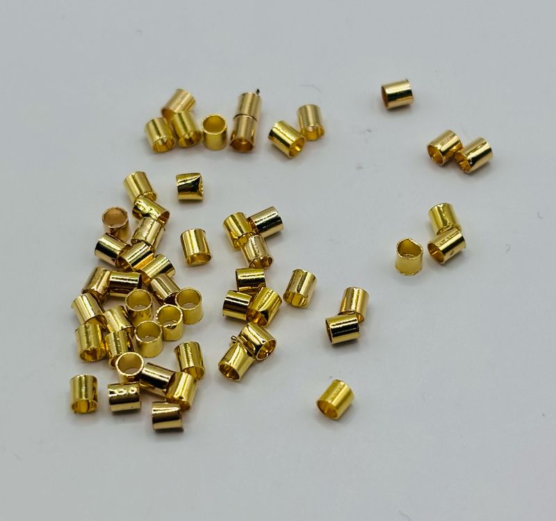 Knijpkralen goud 2mm 100st