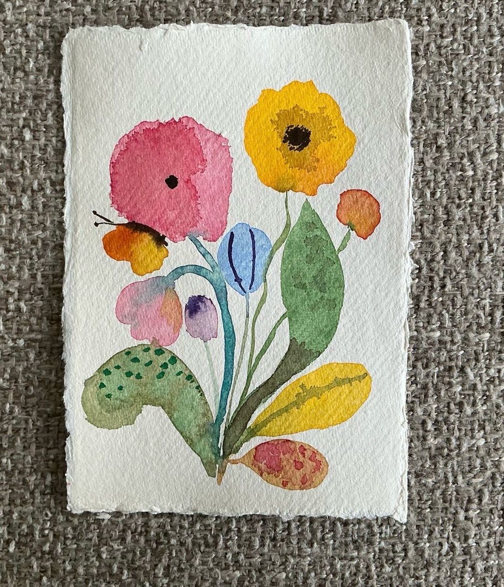 Aquarel flowers schilderij