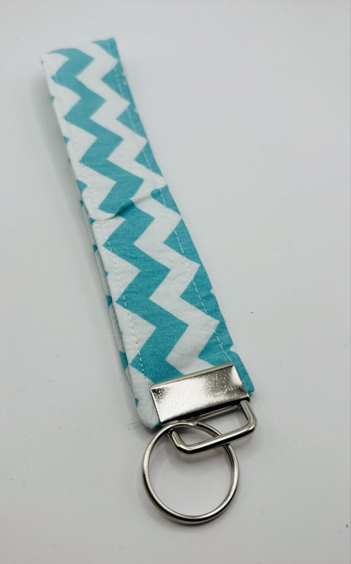 Sleutelhanger stof turquiose