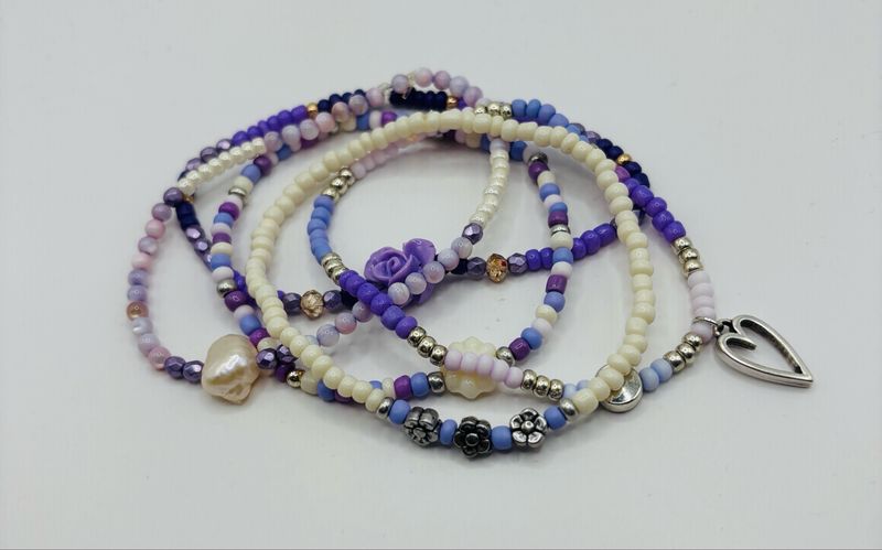 Armbandset wit paars