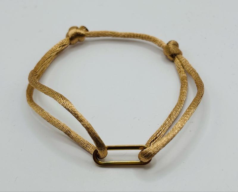 Satijnarmbandje gold gouden schakel