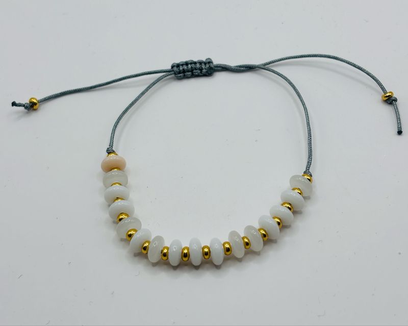 Armband natuursteen wit