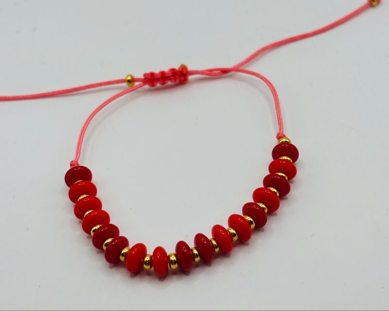 Armband natuursteen rood