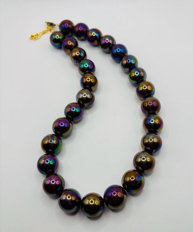 Grove kralenketting bruin