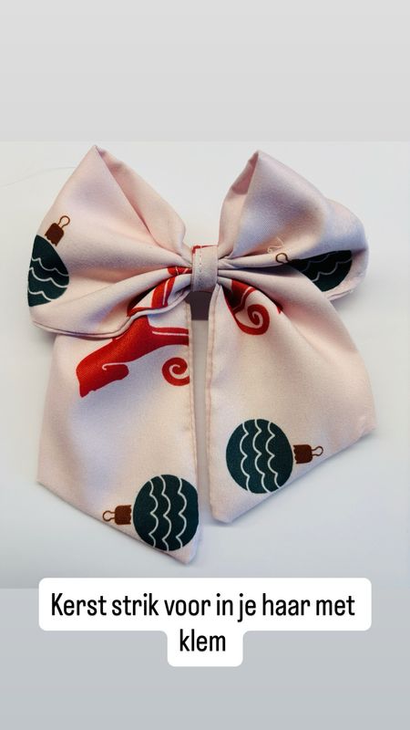 Strik kerst ? kids met haarklem Strik kerst ? kids met haarklem