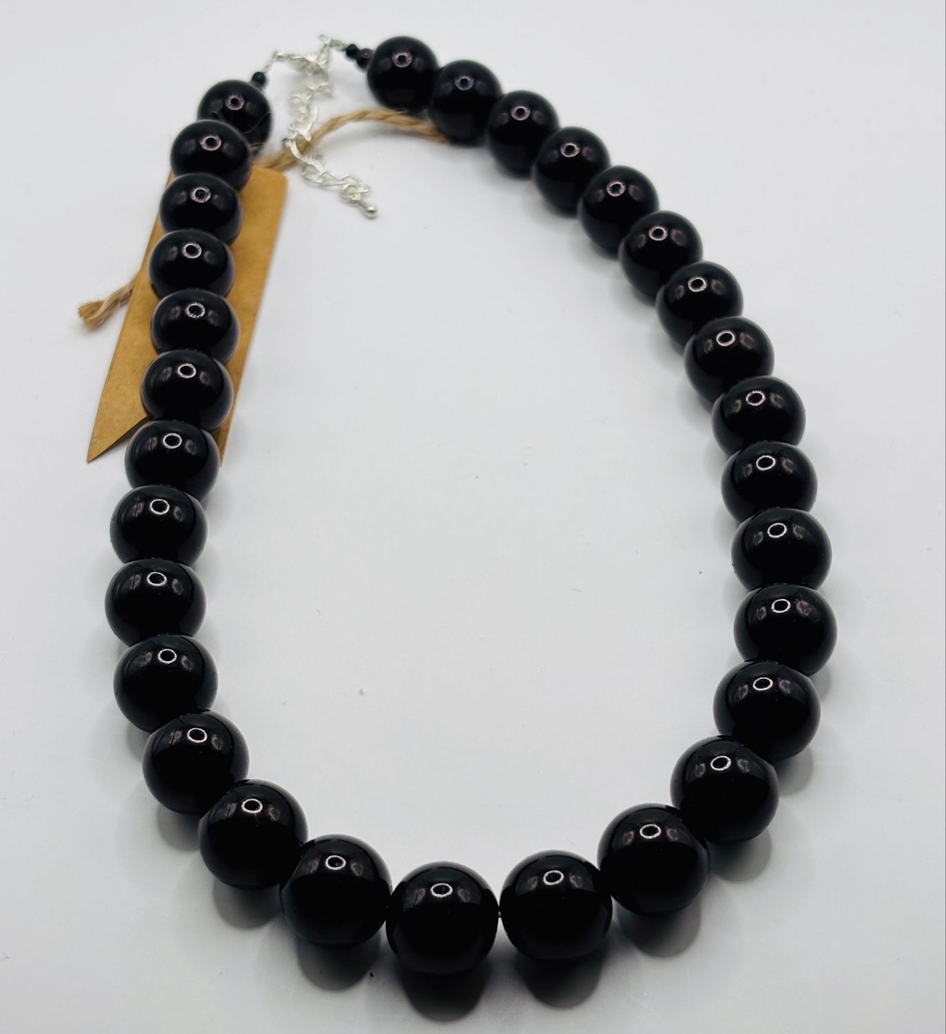 Grove kralen ketting zwart