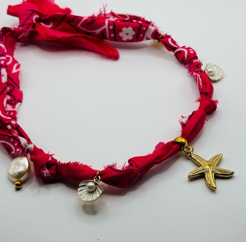 Bandana ketting fuchsia