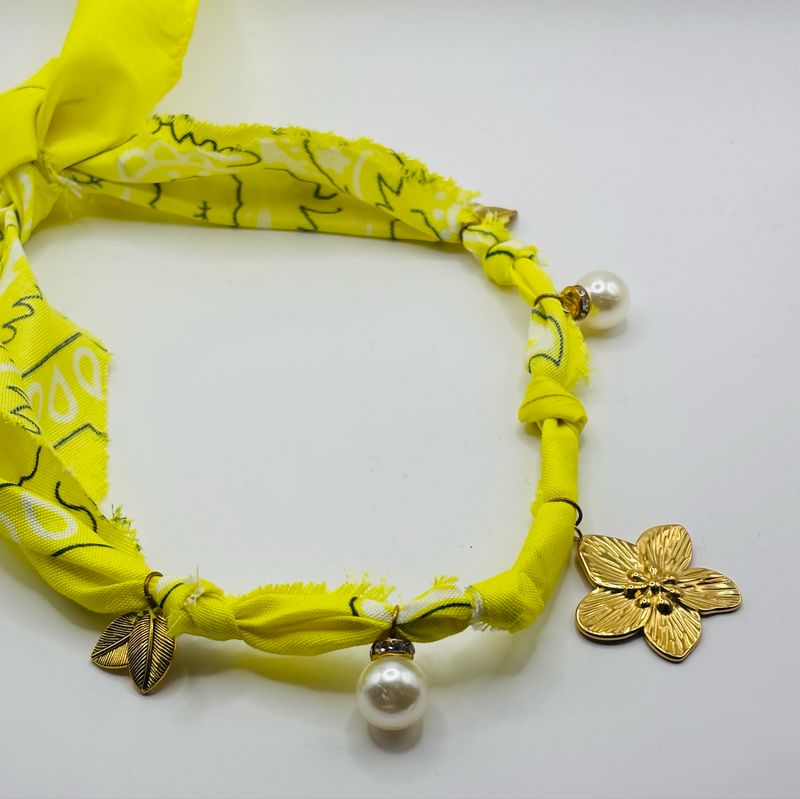 Bandana ketting geel