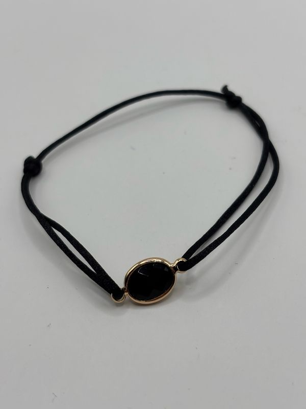 Satijnarmbandje black stone