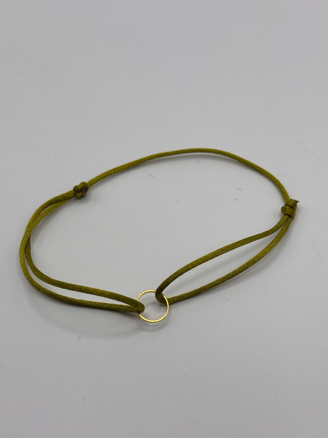 Satijnarmbandje green circle