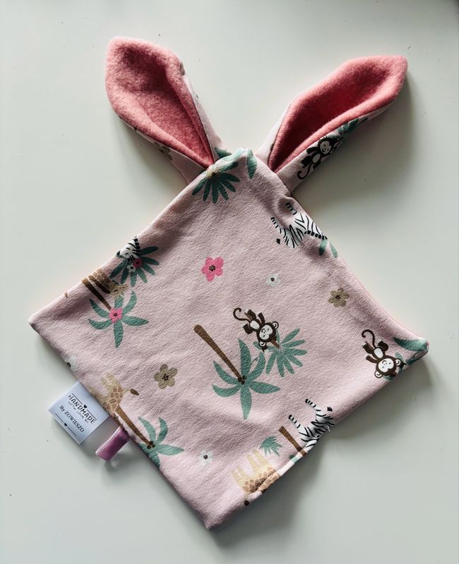 Konijnen doekje roze diertjes