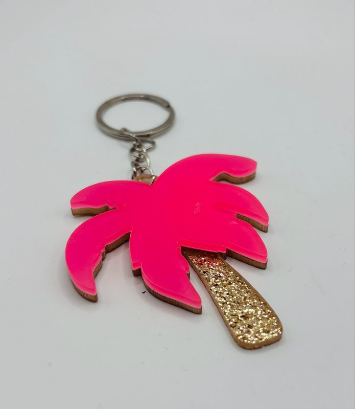 Sleutelhanger roze palmboom ?