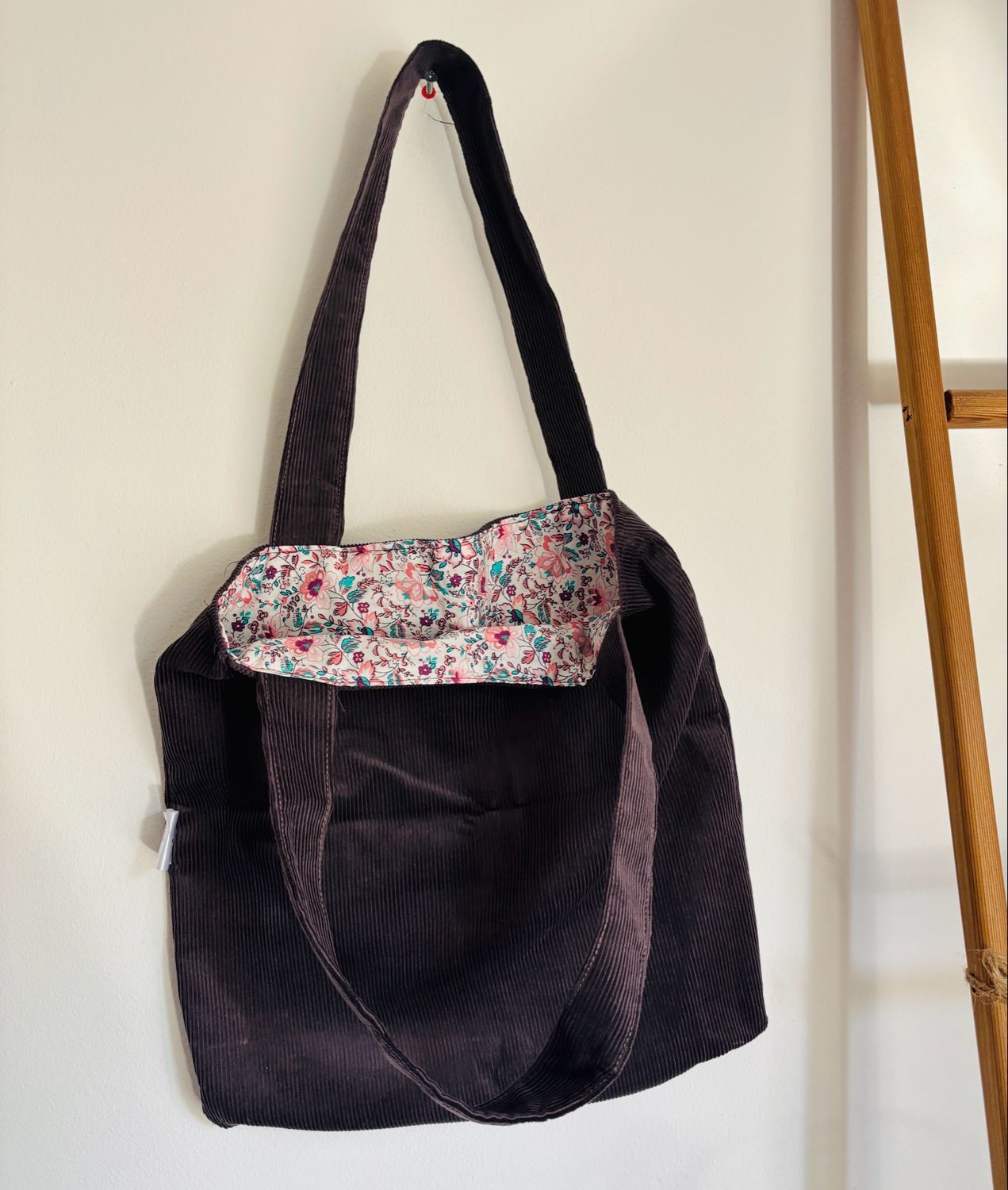 Tas rib bruin gevoerd Tas rib bruin gevoerd