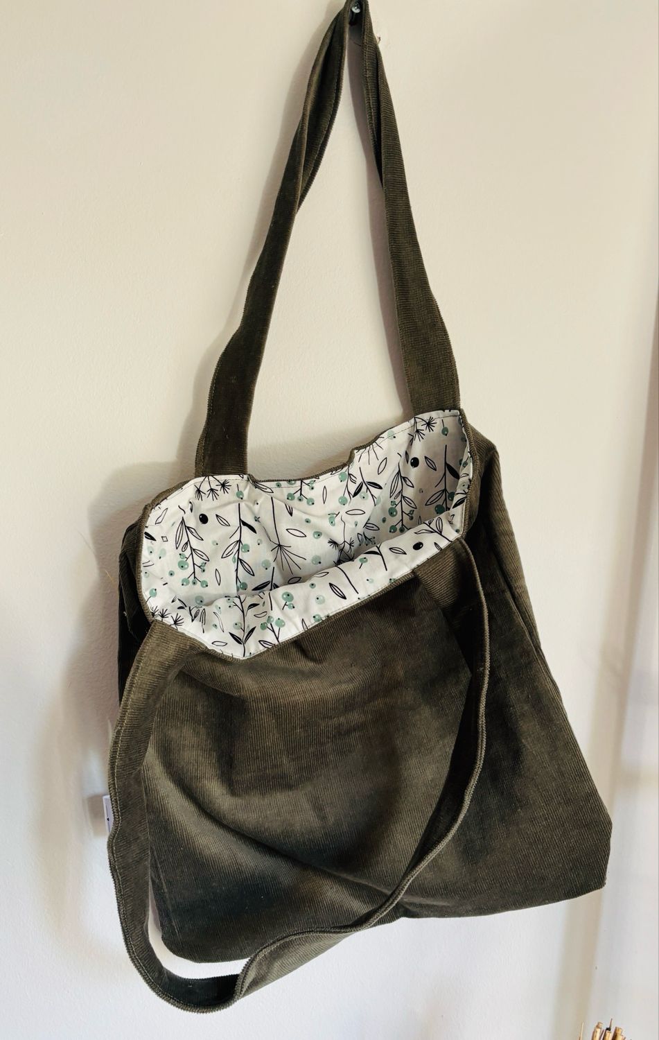 Tas rib groen gevoerd Tas rib groen gevoerd