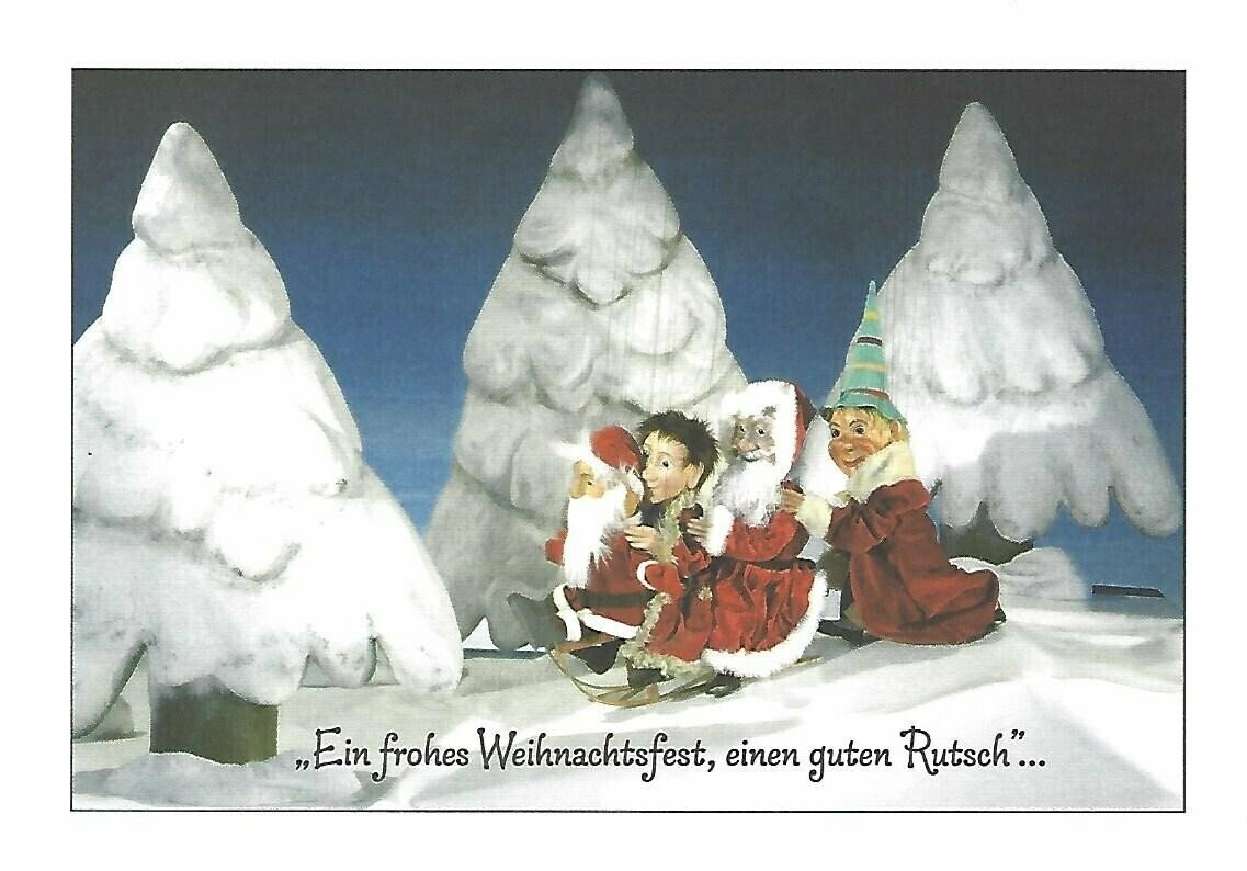 "Ein frohes Weihnachtsfest, ..."
Klappkarte Kasperl
