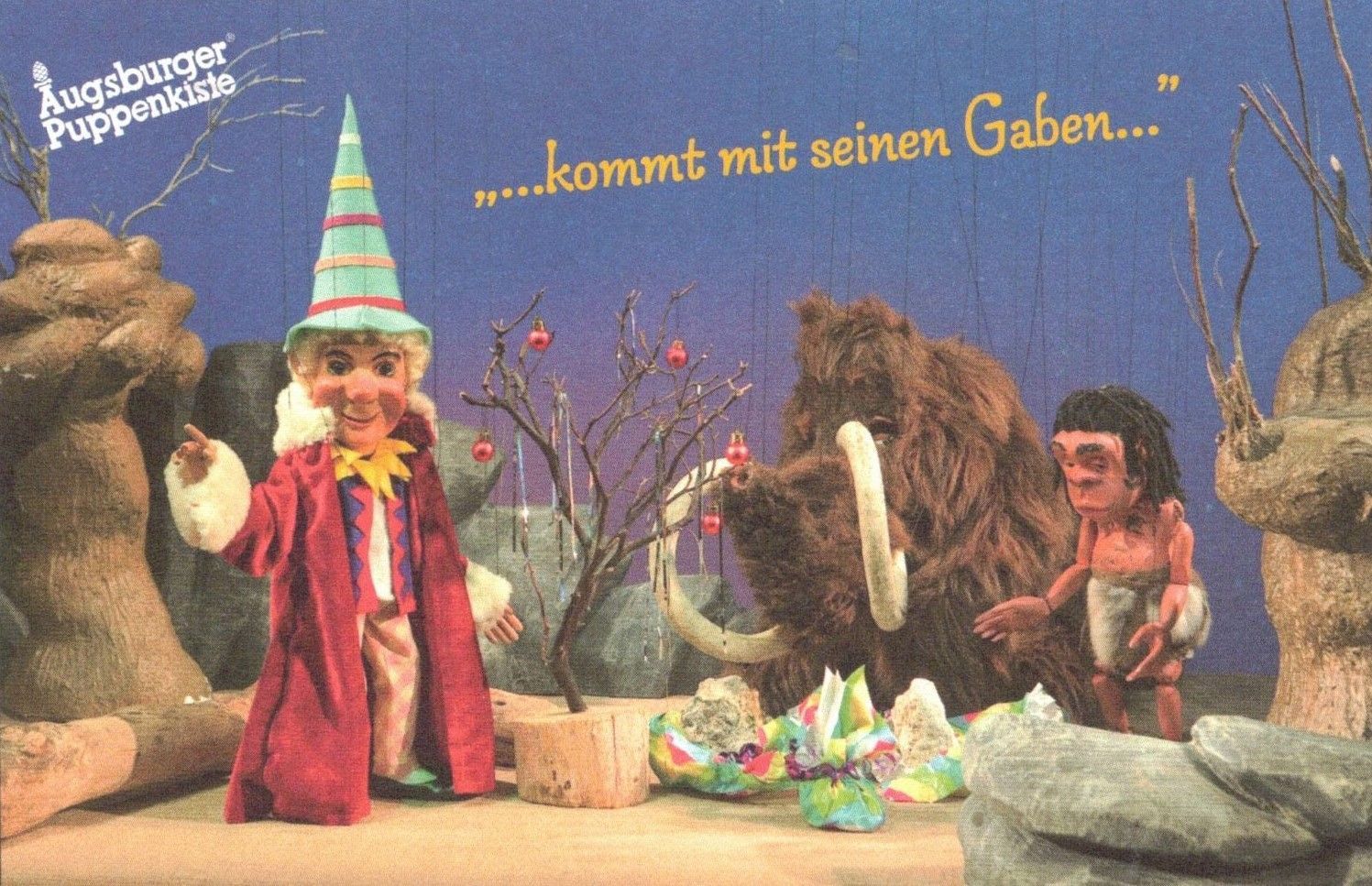 "...kommt mit seinen Gaben..." Klappkarte Kasperl