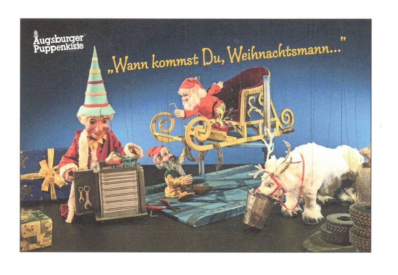 Wann kommst du, Weihnachtsmann.. Klappkarte Kasperl