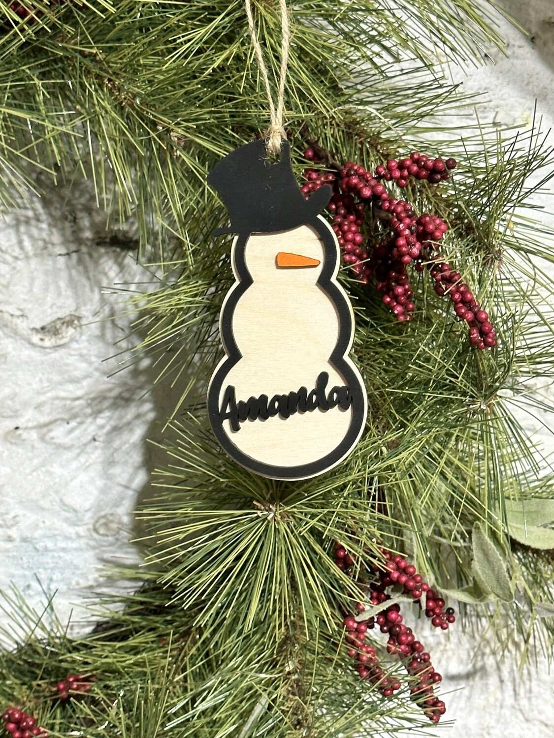 Snowman Personalized with name ornament