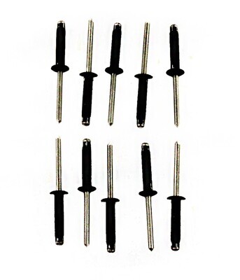 YakAttack Tri Fold Rivet 10 Pack, .187Dia, .157-.472 Grip, Aluminum, Black