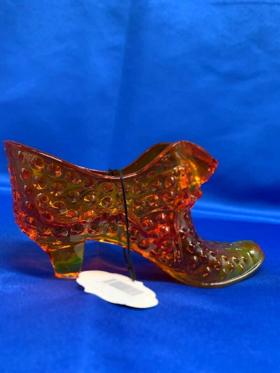 Fenton Amberina Art Glass Cat Shoe