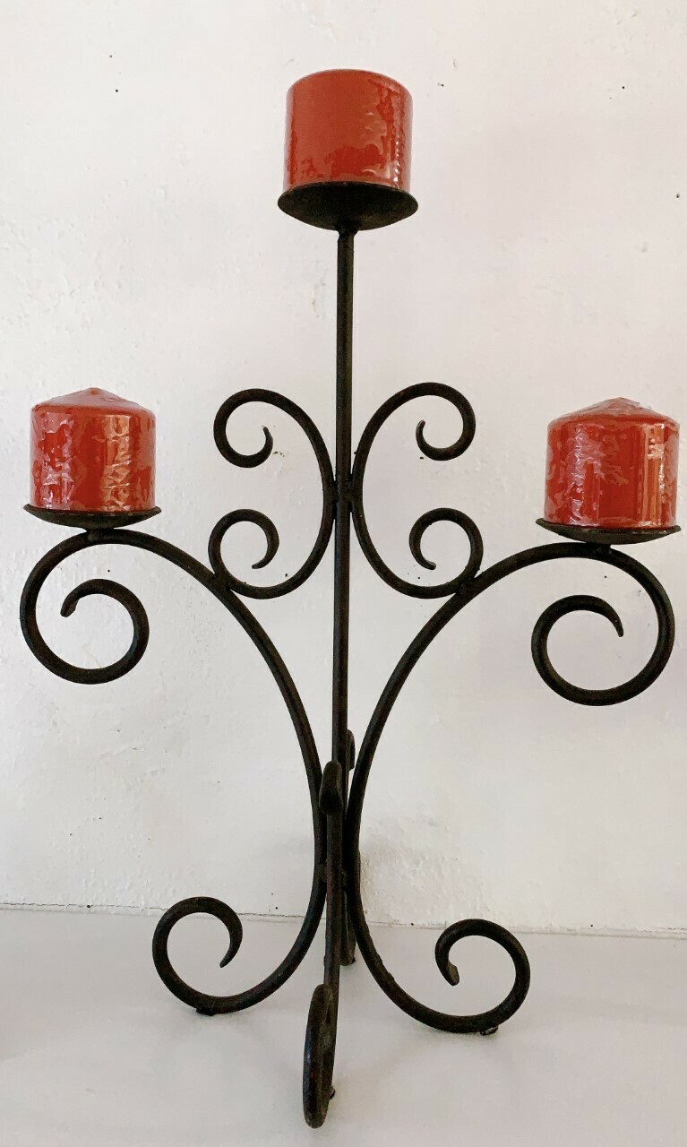 Black Wrought Iron Candle holders, Size: Tall 3