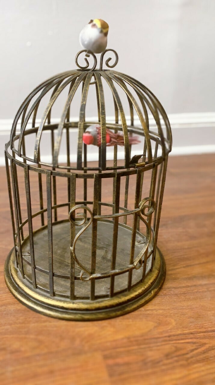 Vintage Metal Bird Cage Aprox 14" x 9" 