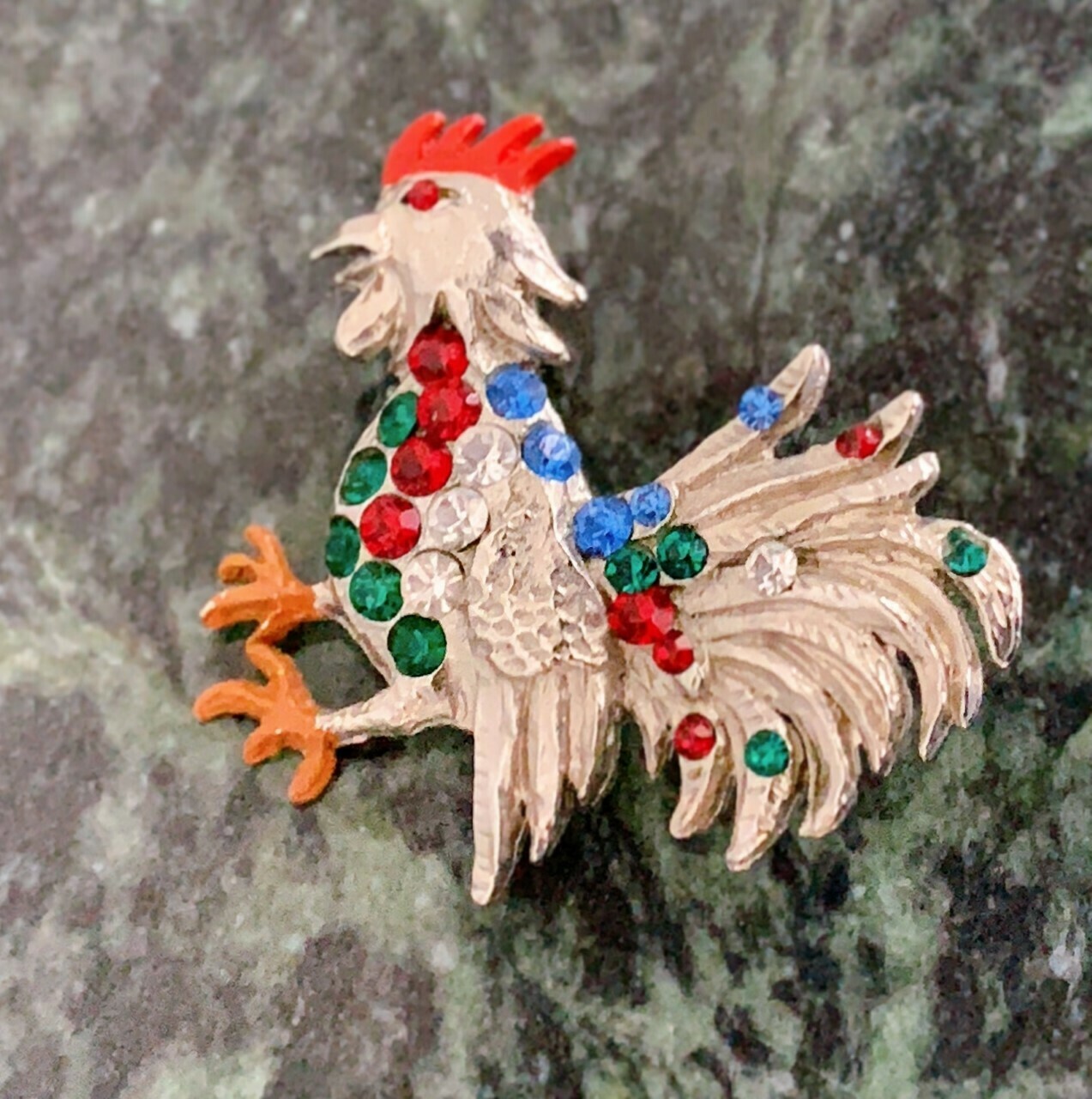 Vintage Brooch Rooster