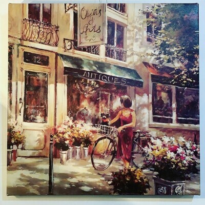 Brent Heighton Canvas Print Lady on Bicycle