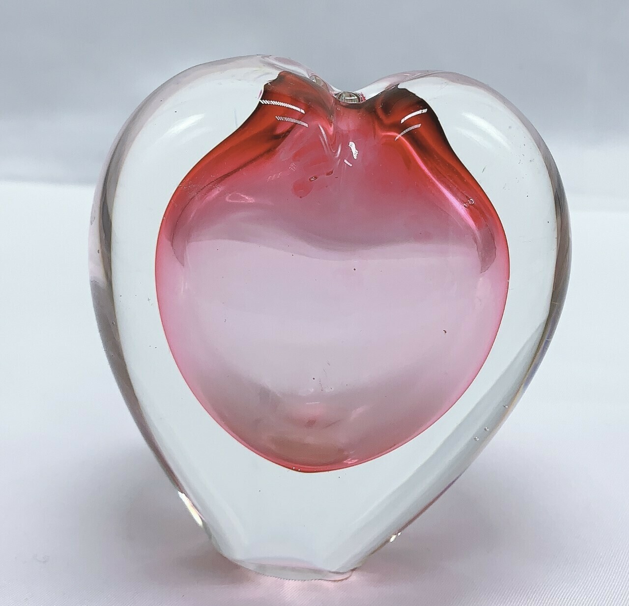 Pink Glass Heart Bud Vase