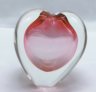Pink Glass Heart Bud Vase