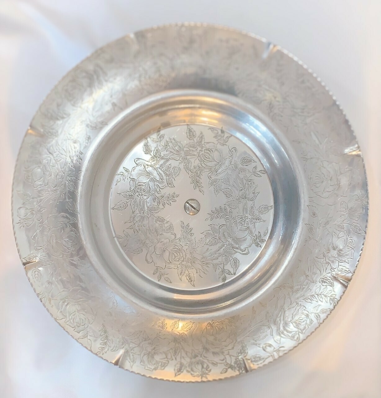 Embossed Aluminum Lazy Susan 16 1/2”