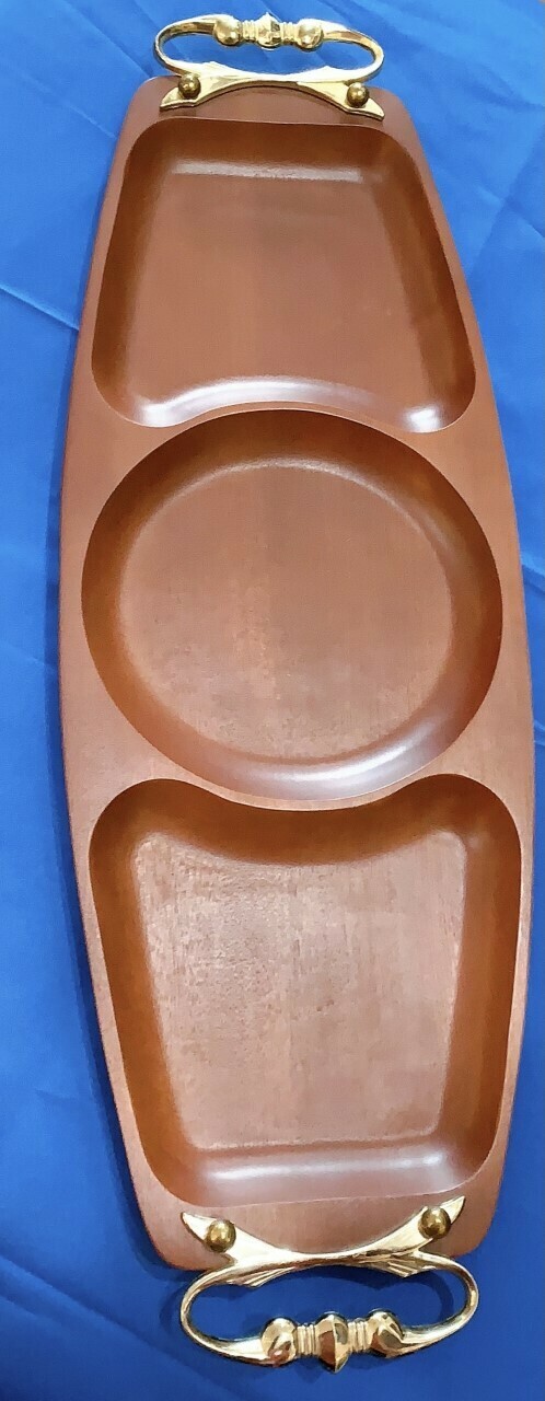 Kromex Wooden Tray 3 sections