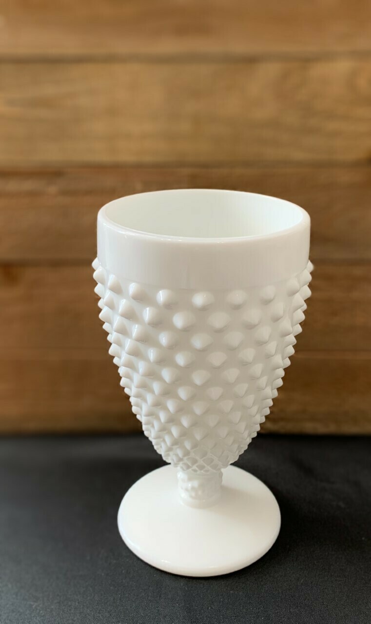 Fenton Hobnail Milk Glass Goblet