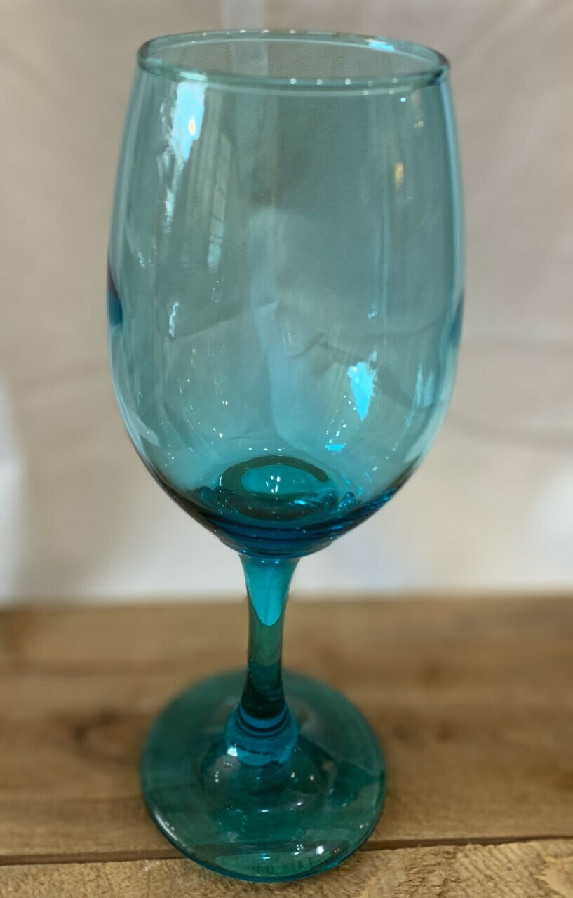 Teal Wine Glass