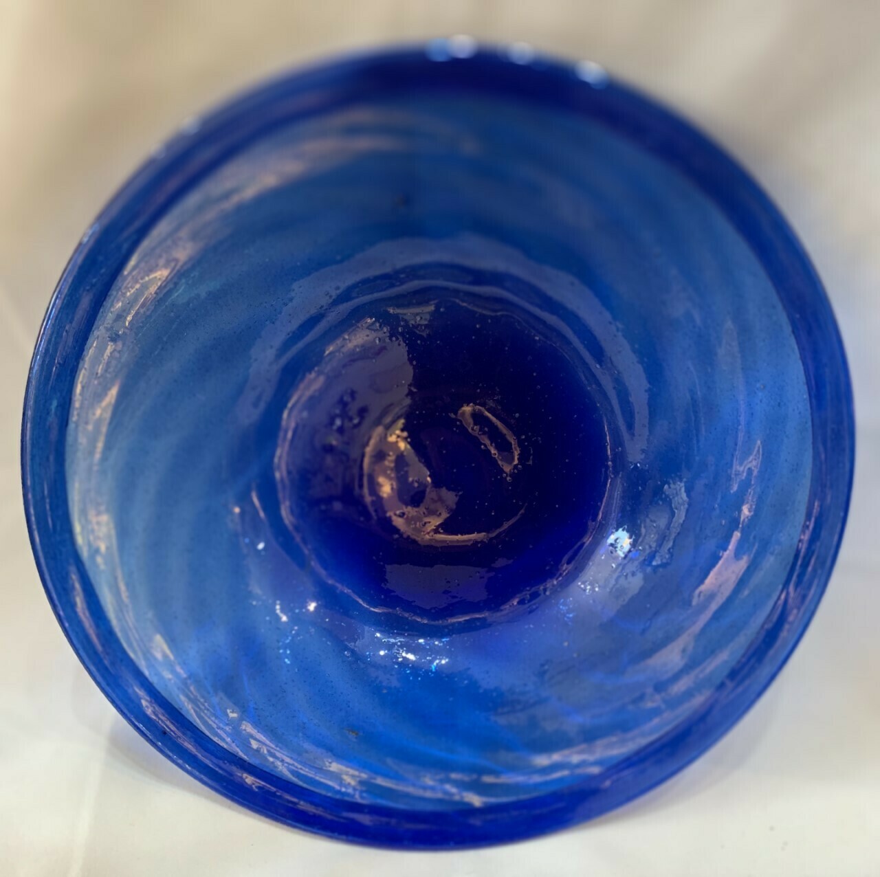 Colbalt Blue Swirl Bowl 8 1/2 x 1"