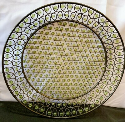 Green Beaded Charger 12"