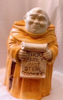 1970s Monk Cookie Jar Thou Shalt Not Steal Cookies Made in the Usa
