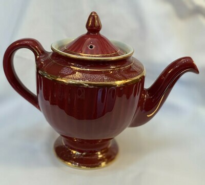 Vintage Hall Maroon and Gold Teapot Made in USA