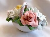 Capodimonte Porcelain Flower Basket 