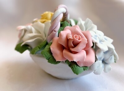 Capodimonte Porcelain Flower Basket 