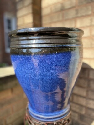 Blue/Black Glazed Large Ceramic Planter