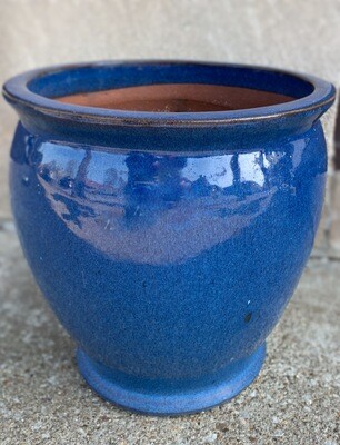 Glazed Blue Large Ceramic Planter