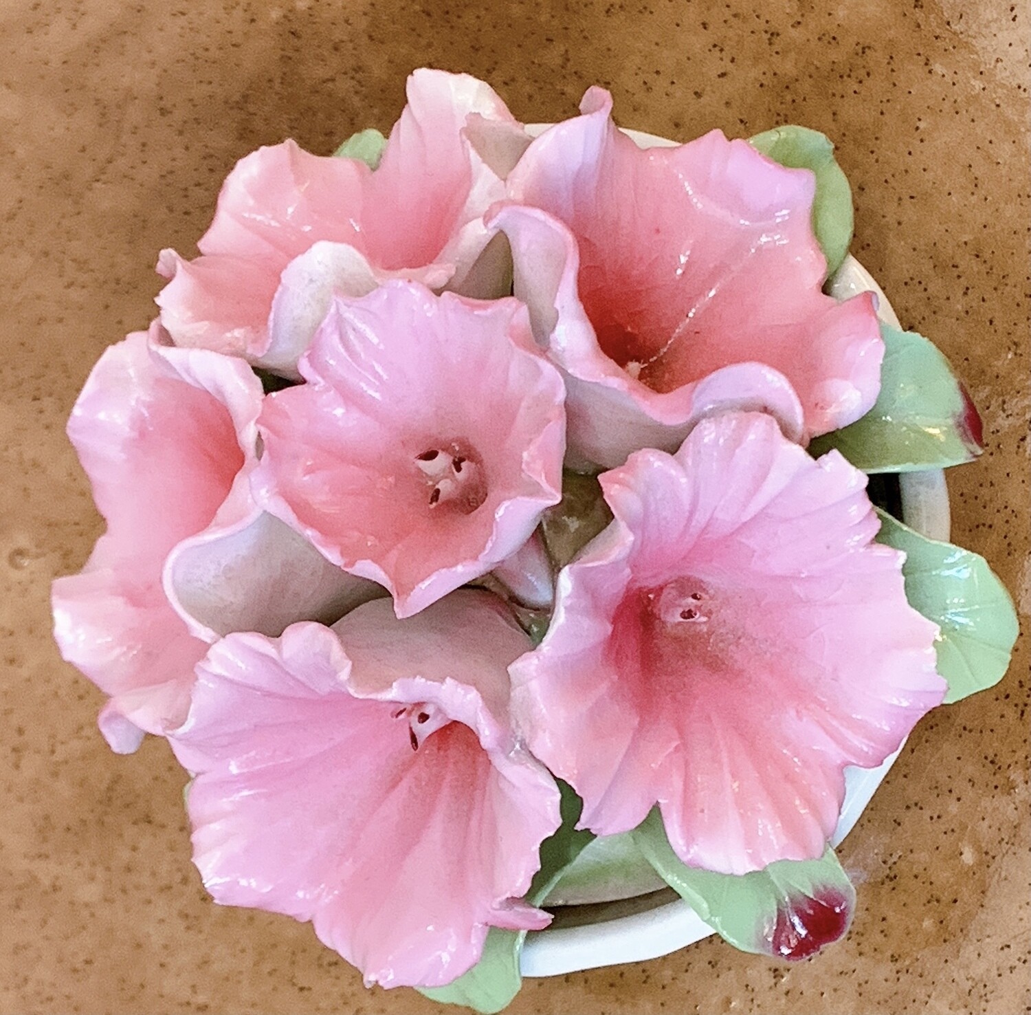 Vintage Aynsley Bone China Flowers in Bowl 3” x  2 1/2”