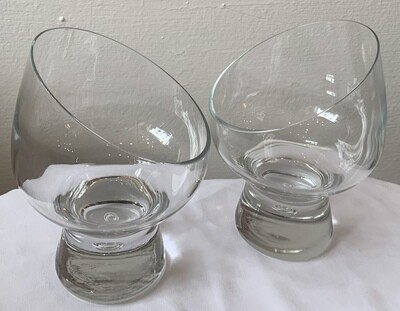 Vintage Crystal Angle Rim Brandy Glasses Snifters - set of 2