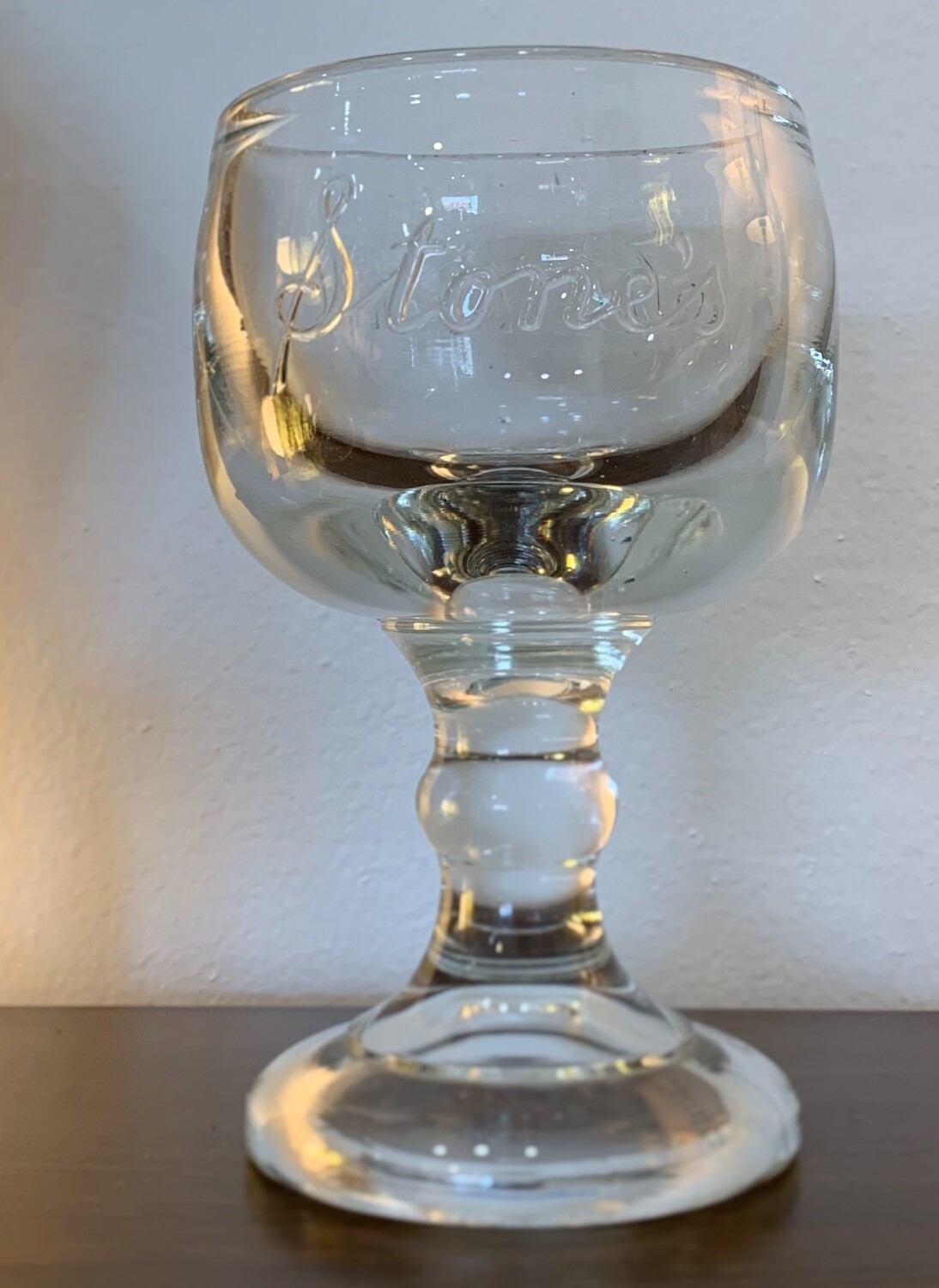 Vintage Stone’s Fishbowl Footed Beer Glass