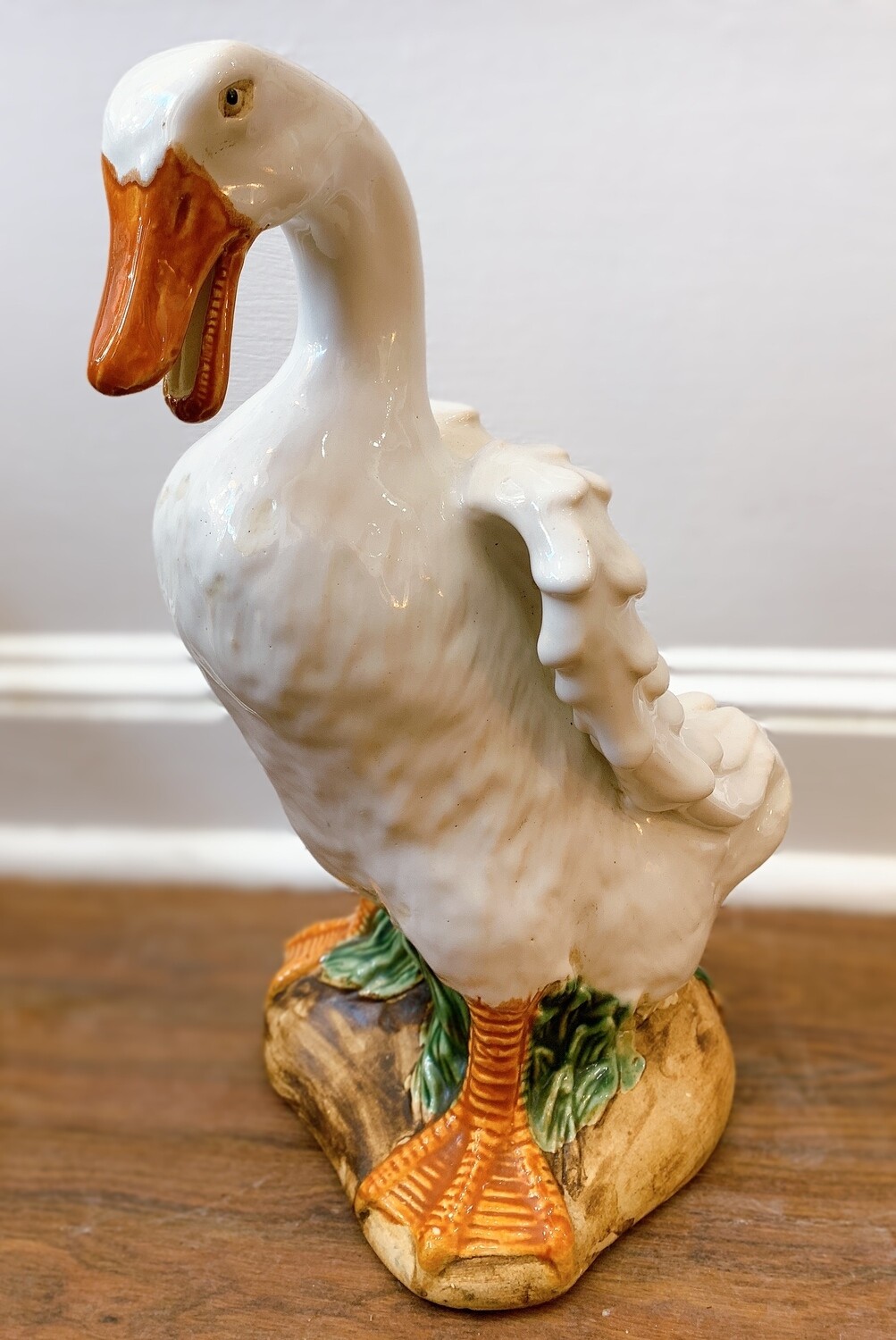 Signature Home Collection White Ceramic Duck 15”