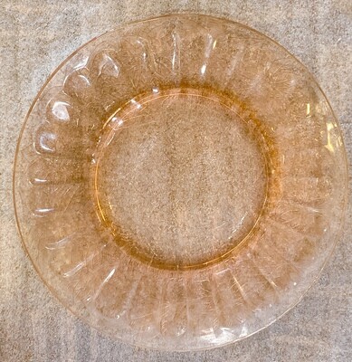 Pink Depression Glass Plate Jeanette Poinsettia ("Floral")(1931-1935) 7 7/8"
