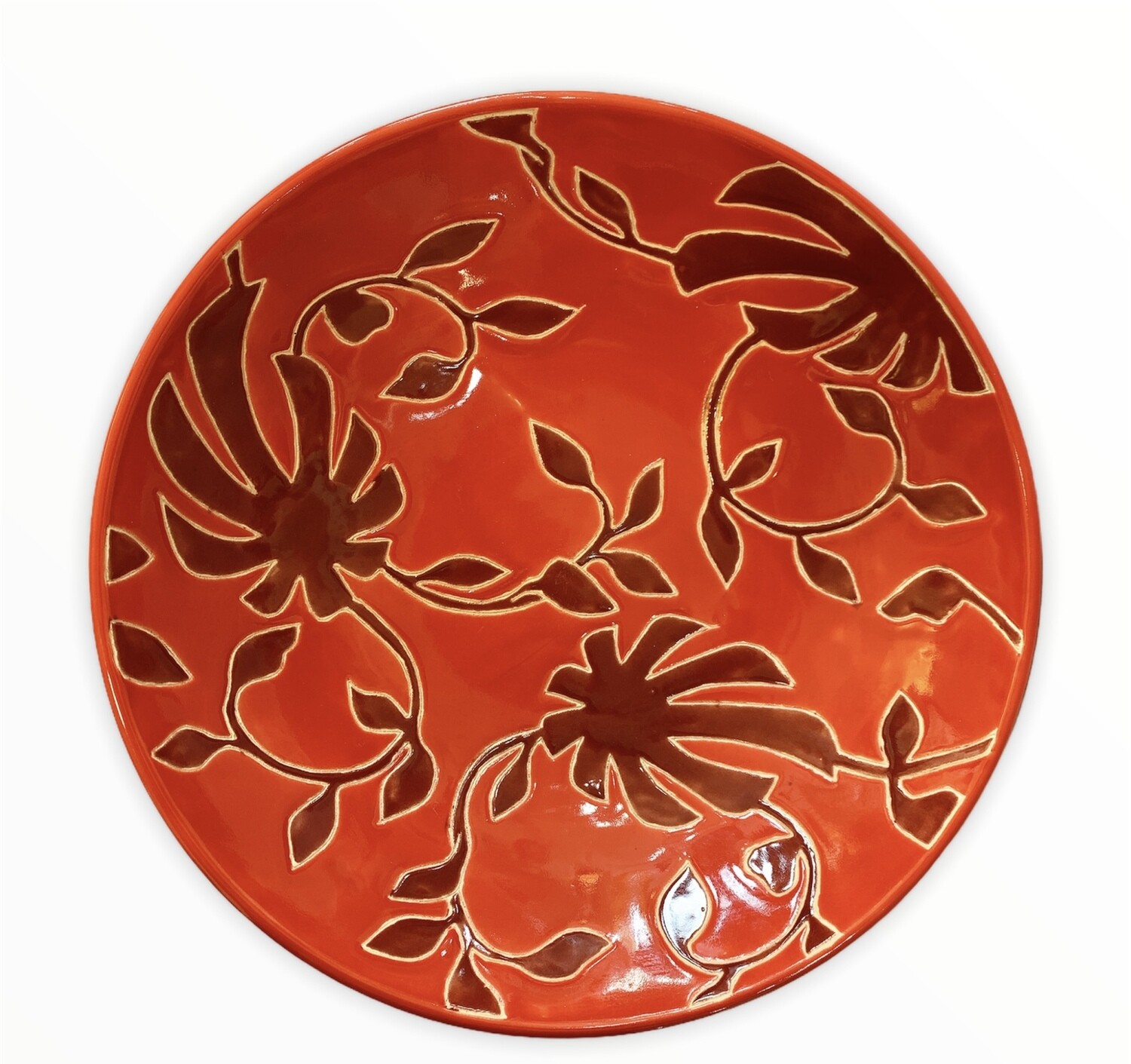 Red Decorative Bowl 13.75"