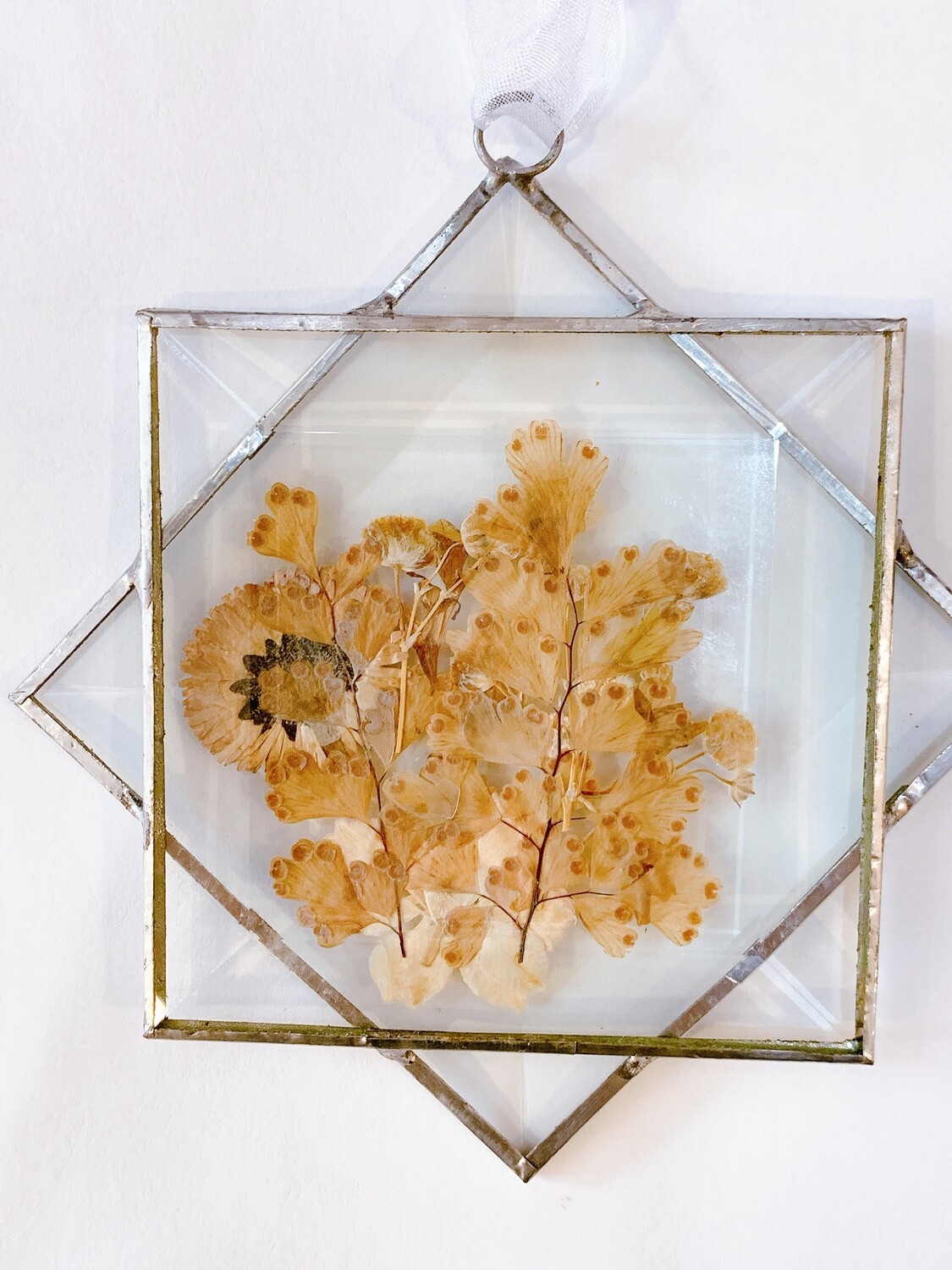 Pressed Flower Glass Suncatcher